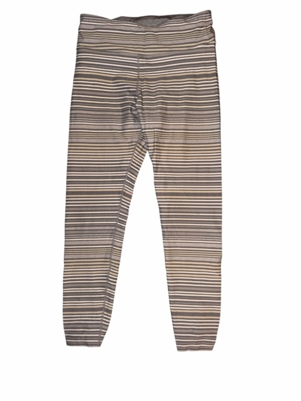 Calvin Klein Striped Leggings in Gray and Cream